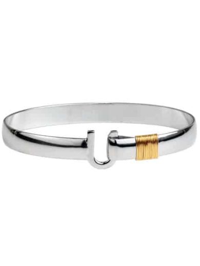 8mm Sterling Silver & 14k Caribbean Hook Bracelet