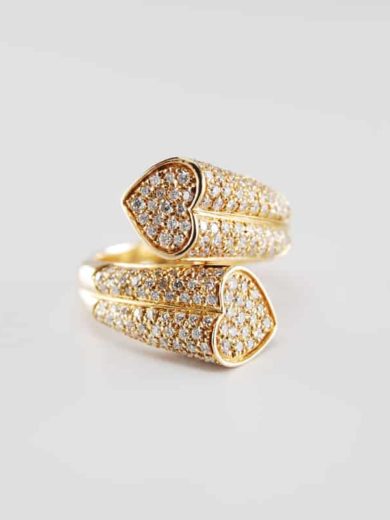 18kt Pave Heart Ring (8491)