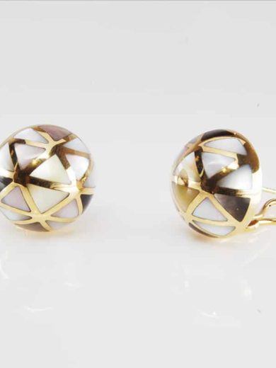 14kt Gold Multi Color Agate Earring (EB866)